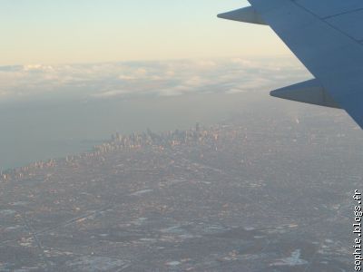 Arrivée sur Chicago, les gratte-ciels